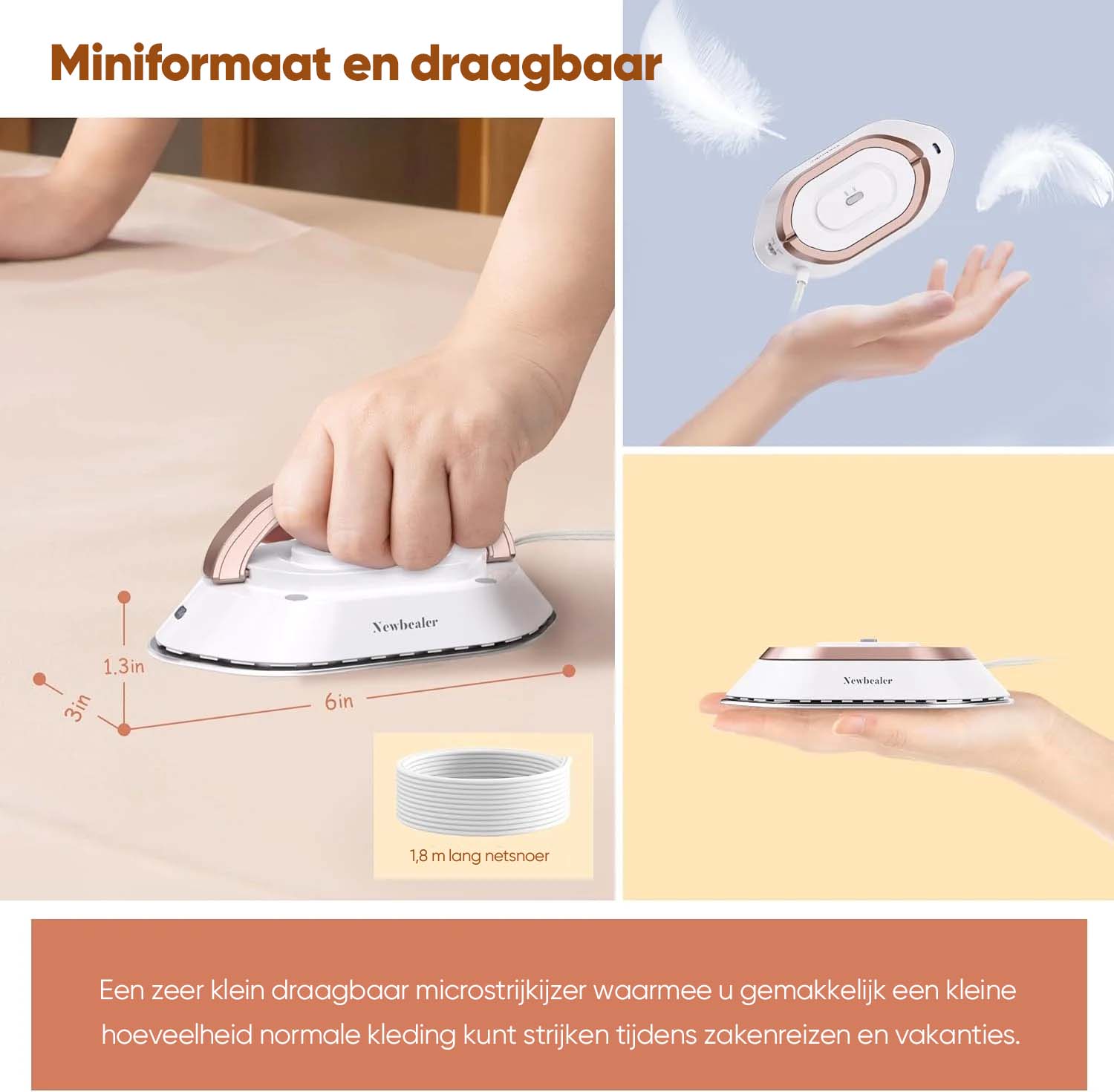 Reisstrijkijzer - Compact & Dubbele Spanning
