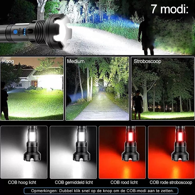 LED oplaadbare tactische laser zaklamp
