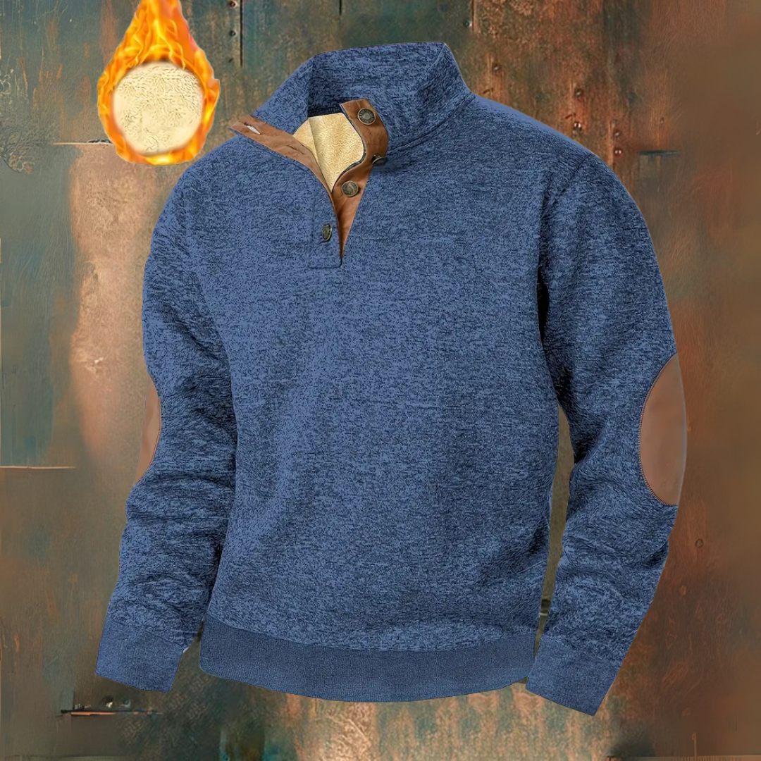 Ruben™️ | Warme fleece sweater met knoopsluiting
