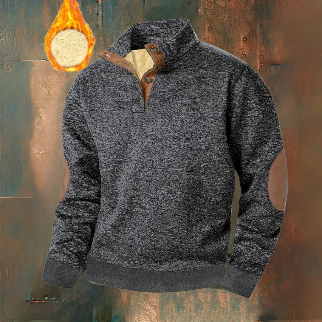 Ruben™️ | Warme fleece sweater met knoopsluiting