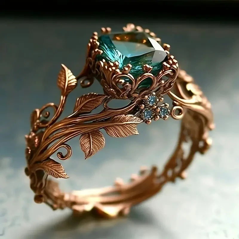 Boslicht Kristallen Ring | Roségoud
