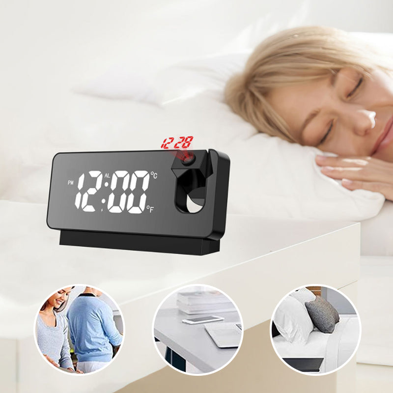Modern Alarm Clock Projector | Multifunctionele Wekker Klok met Projectie