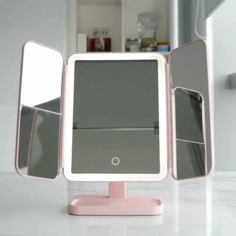 Vanity Mirror™ | Trifold Make-up Spiegel met driekleurige LED verlichting