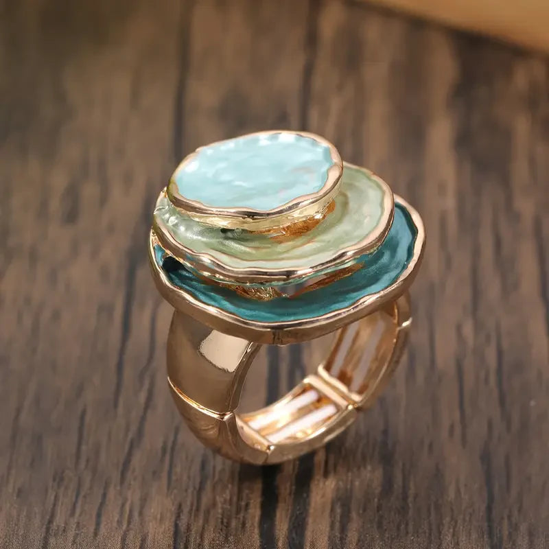 Handgemaakte gelaagde ring | Goud