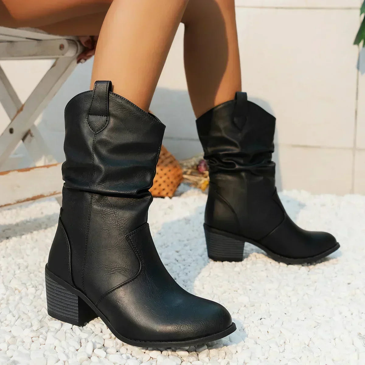 Sorinova | Klassieke Mid-Calf Western Boots