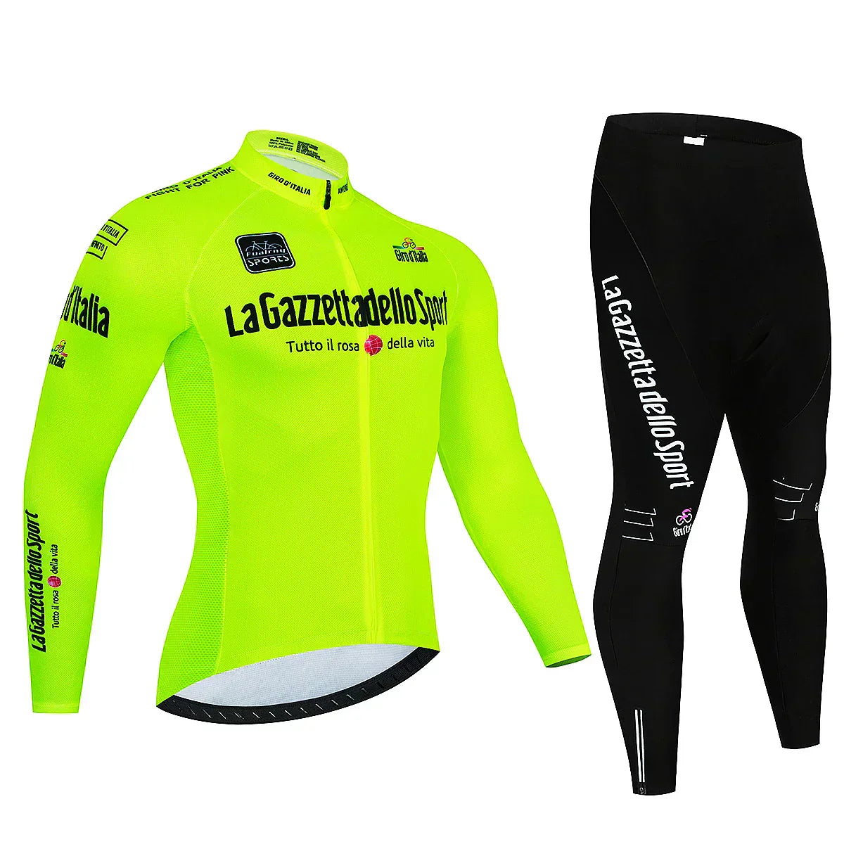 Professionele wieleroutfit met lange mouwen