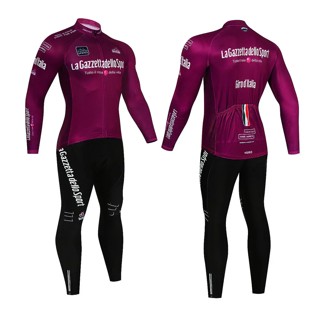 Professionele wieleroutfit met lange mouwen