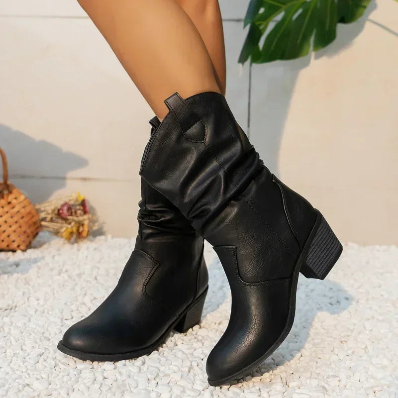Sorinova | Klassieke Mid-Calf Western Boots