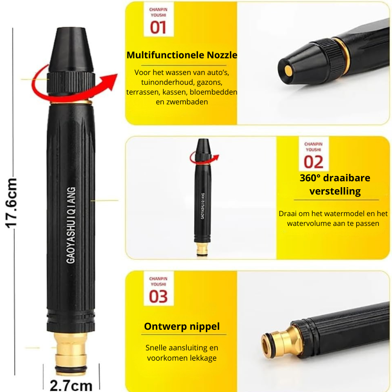 PowerNozzle Pro — Verstelbare Hogedruk Sproeimond