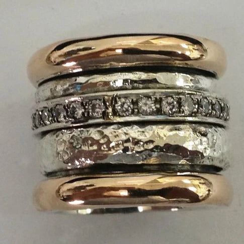 Tijdloze gelaagde dikke gouden ring | Goud