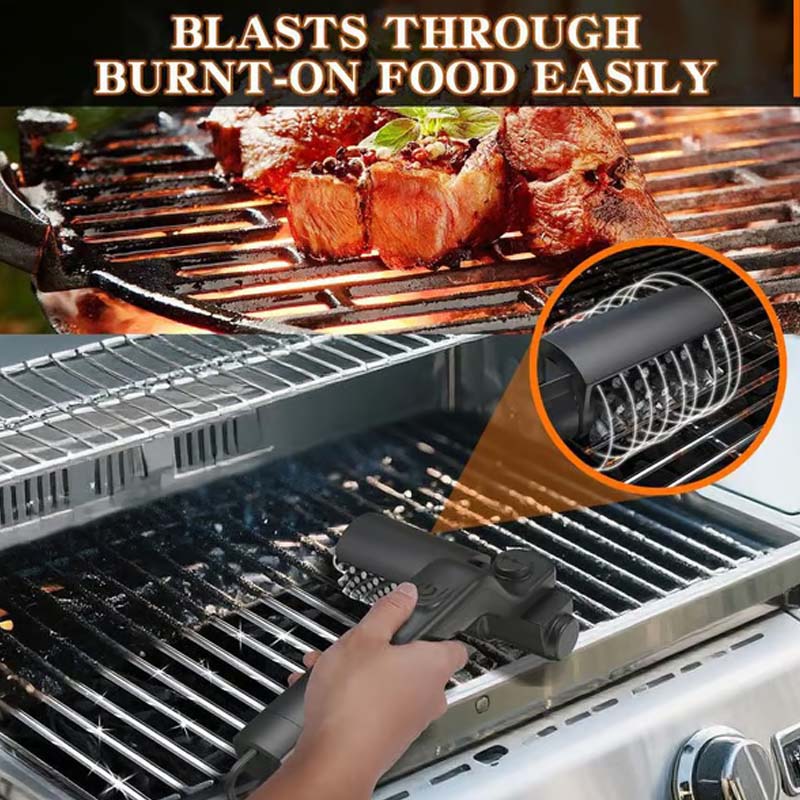 🔥Draadloze Elektrische BBQ Borstelreiniger: Krachtige Motor + Snelveranderbare Koppen – Schoonmaken Zonder Moeite!