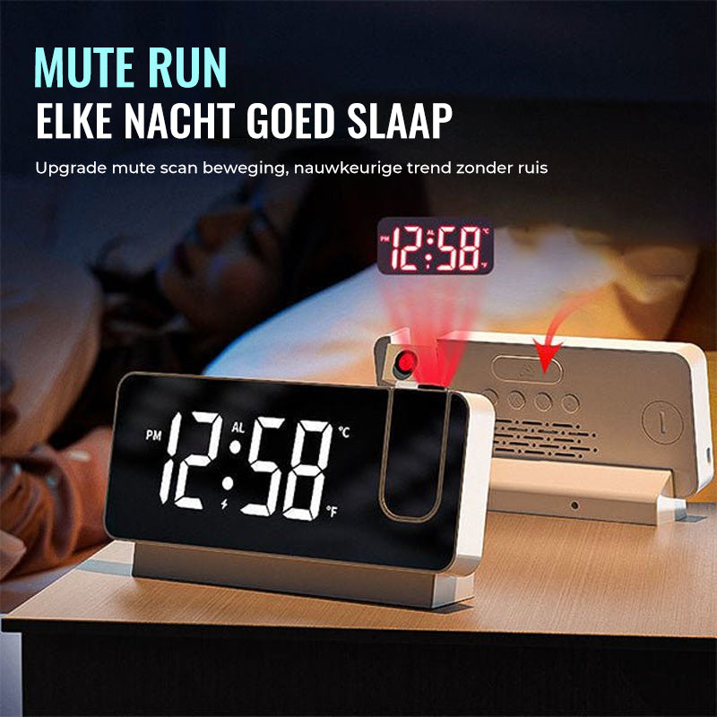 Modern Alarm Clock Projector | Multifunctionele Wekker Klok met Projectie