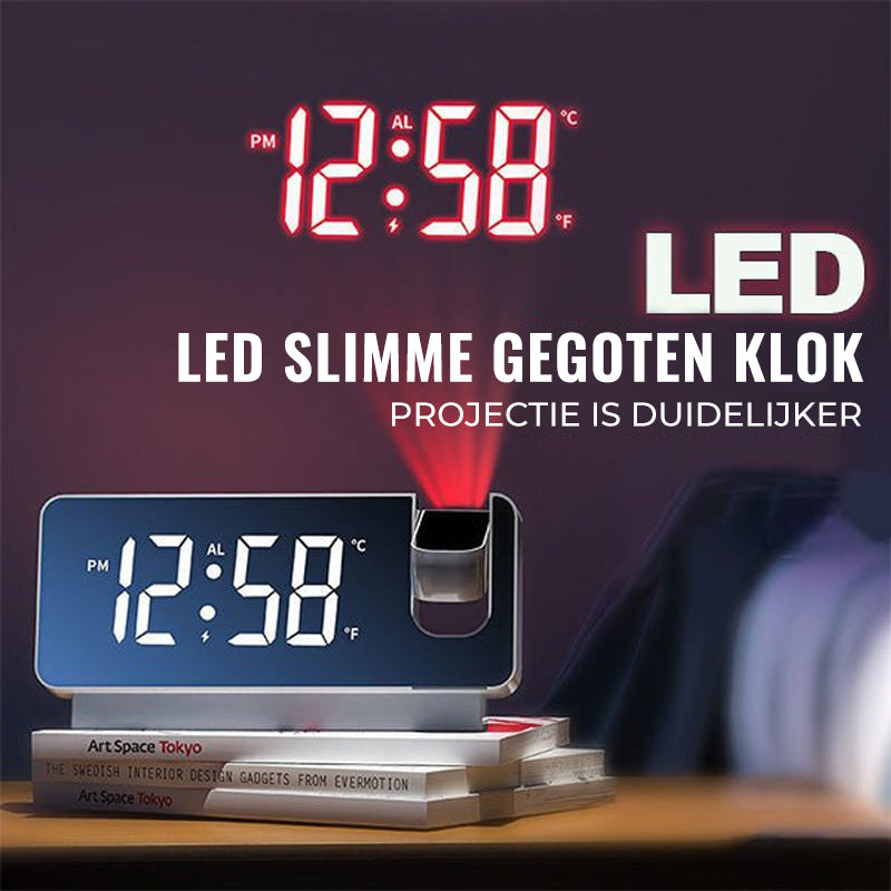 Modern Alarm Clock Projector | Multifunctionele Wekker Klok met Projectie