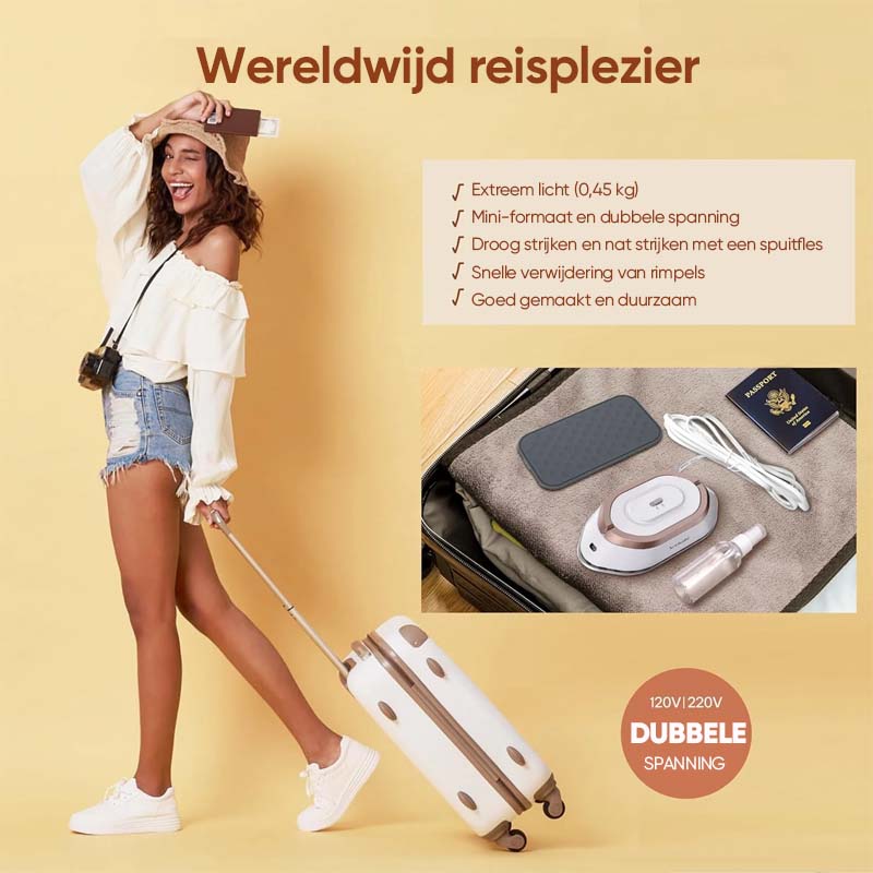 Reisstrijkijzer - Compact & Dubbele Spanning