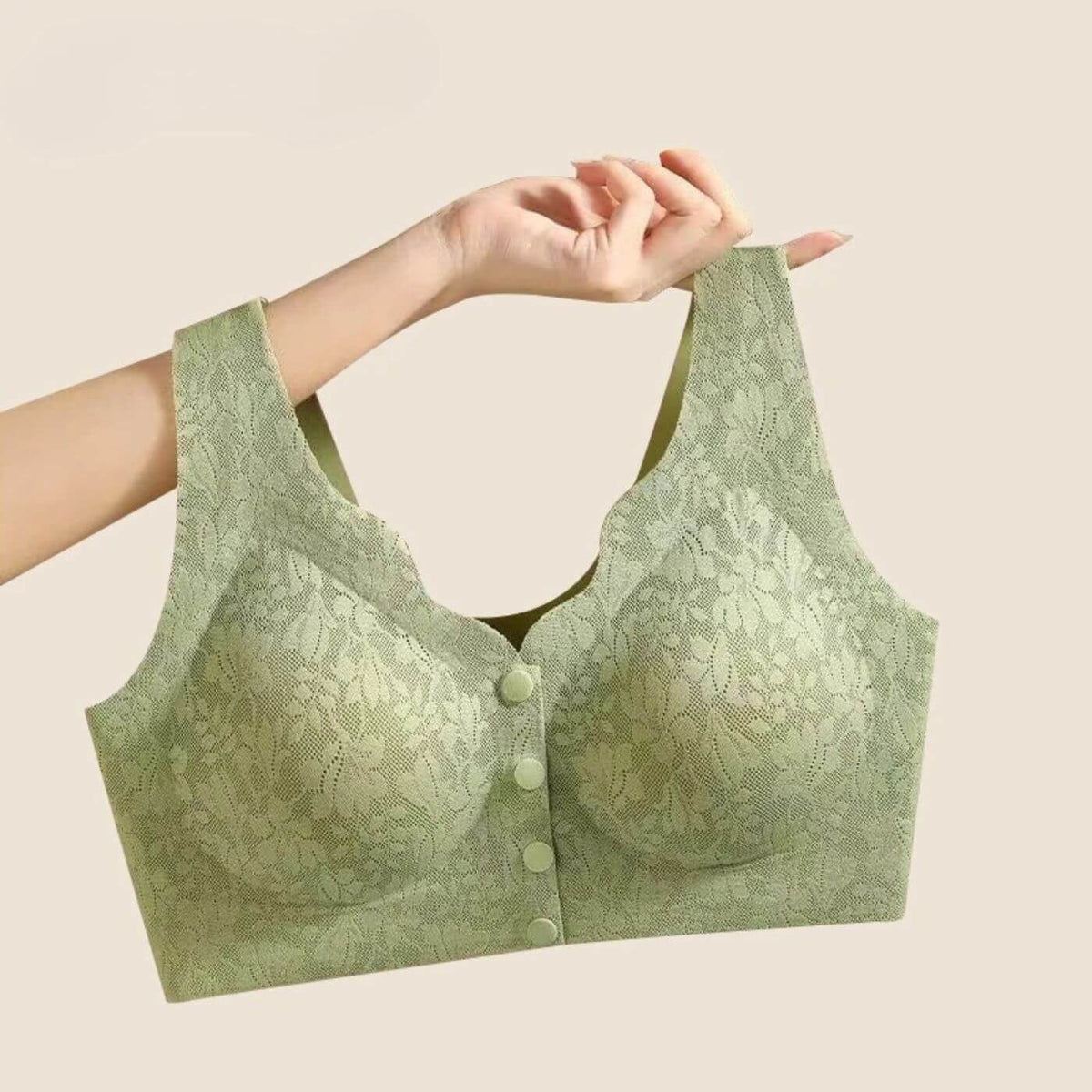 Sorinova - ComfyLift – Trådlös Vadderad BH med Frontknäppning för Komfort