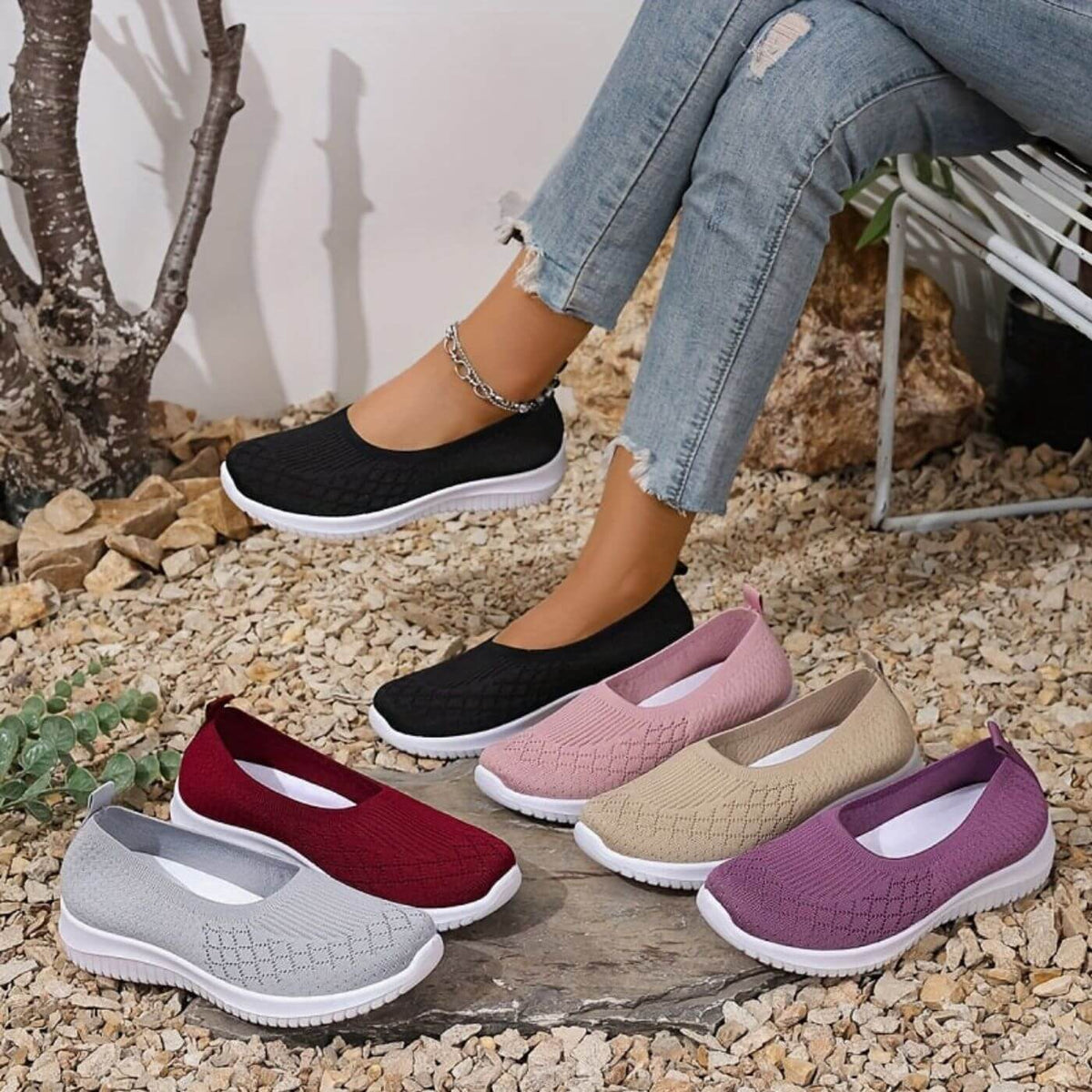 Sorinova - Diana - Andningsbara Slip-on Bekväma Skor