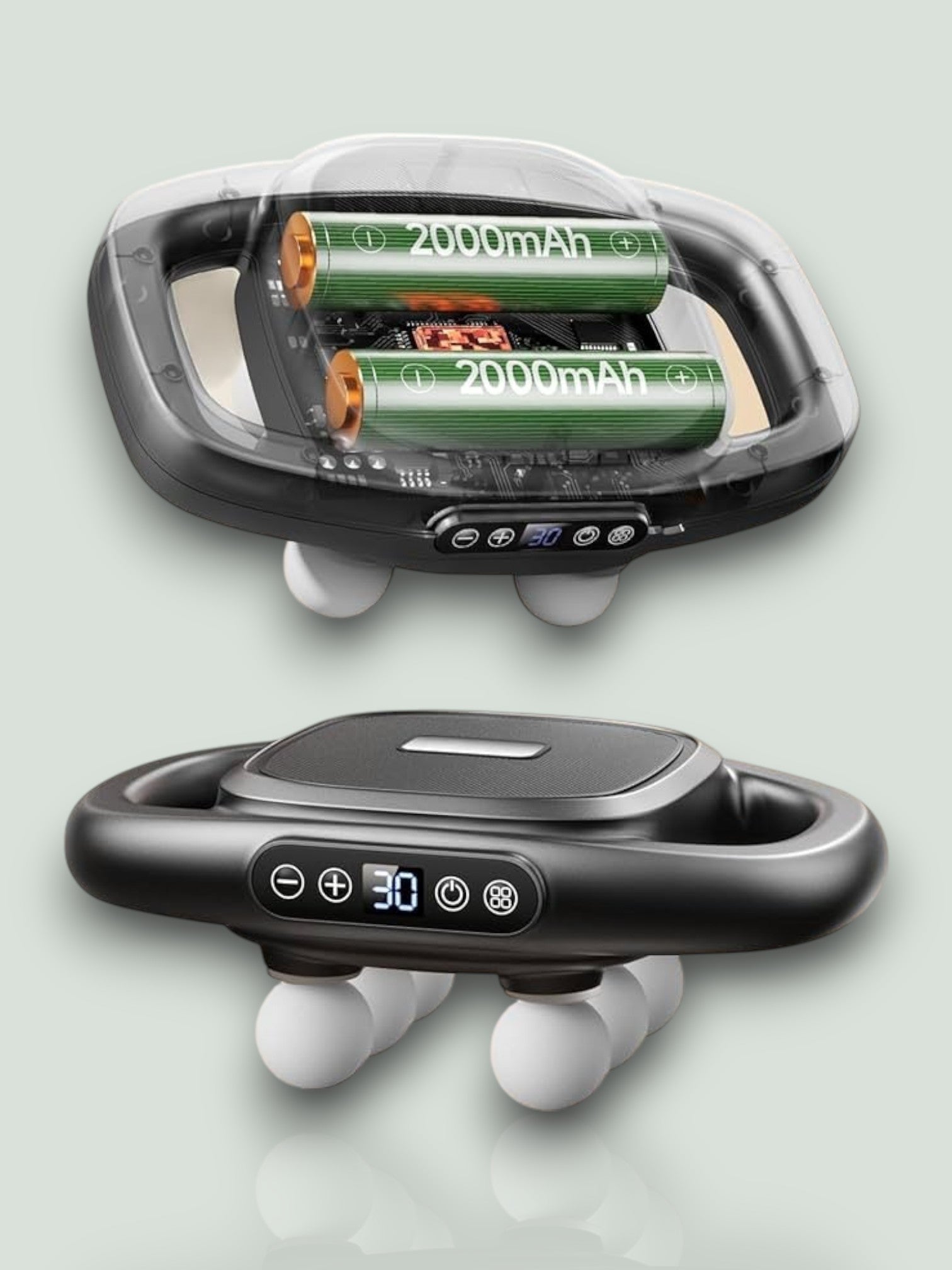 Elektrisch Dieptemassageapparaat met 8 Koppen & Roodlicht – Handsfree Spierontspanning voor Rug, Nek & Benen