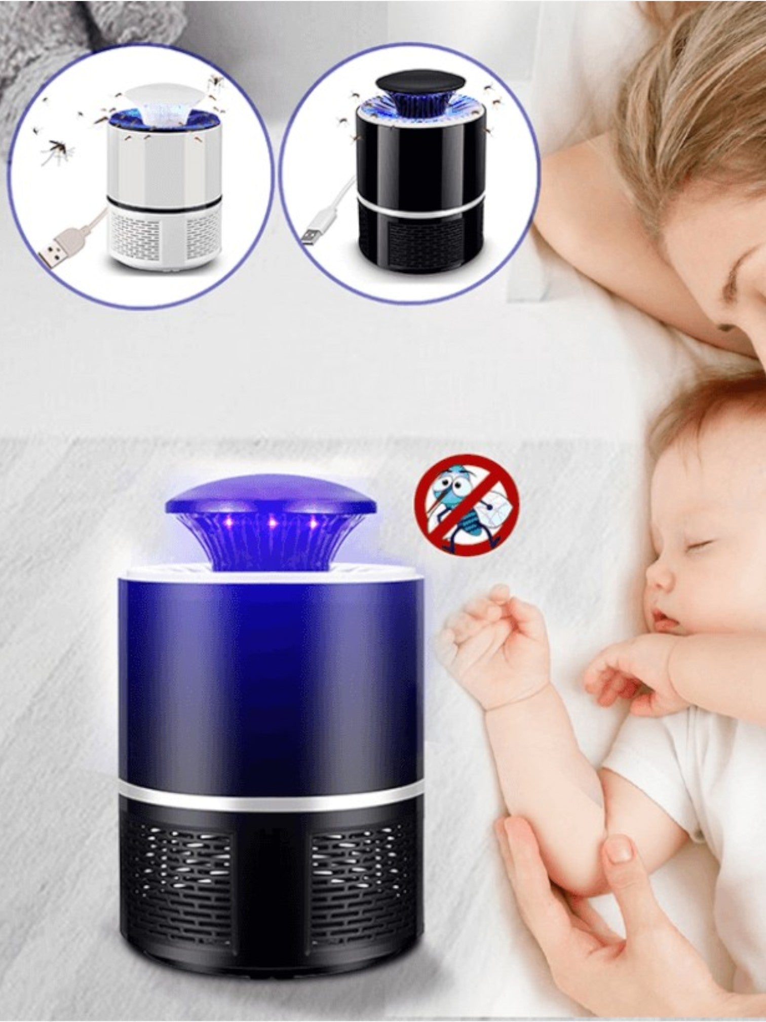 Elektrische Muggendoder Lamp met UV LED en Stil Ontwerp – Compact en Draagbaar voor Binnengebruik
