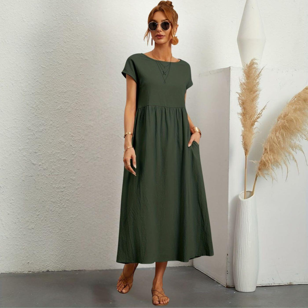 Sorinova - Ellie™- Andningsbar Linneklänning för Enkel Elegans