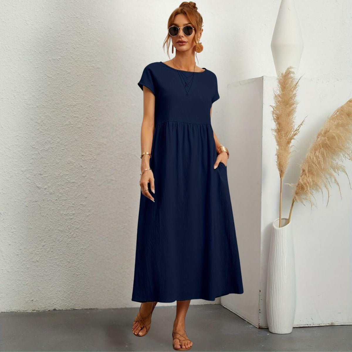 Sorinova - Ellie™- Andningsbar Linneklänning för Enkel Elegans