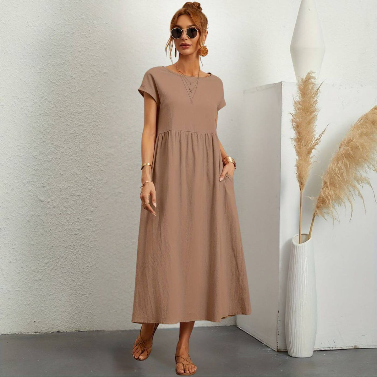 Sorinova - Ellie™- Andningsbar Linneklänning för Enkel Elegans