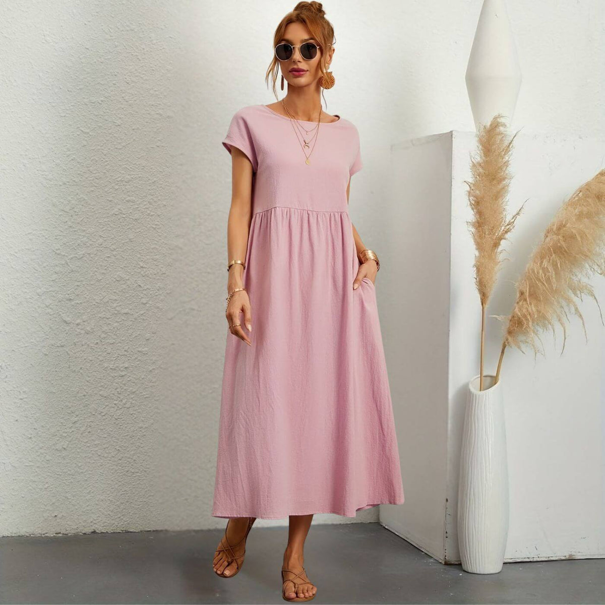 Sorinova - Ellie™- Andningsbar Linneklänning för Enkel Elegans