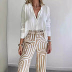 Sorinova - Hanna™ Stilrent Blus & Byx Set i 2 Delar