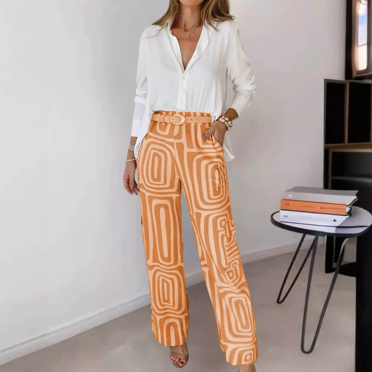 Sorinova - Hanna™ Stilrent Blus & Byx Set i 2 Delar