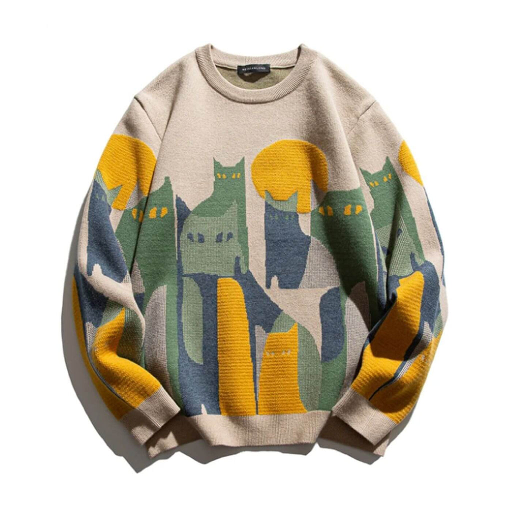 Sorinova - Kim - Unisex Tröja med Kattdesign
