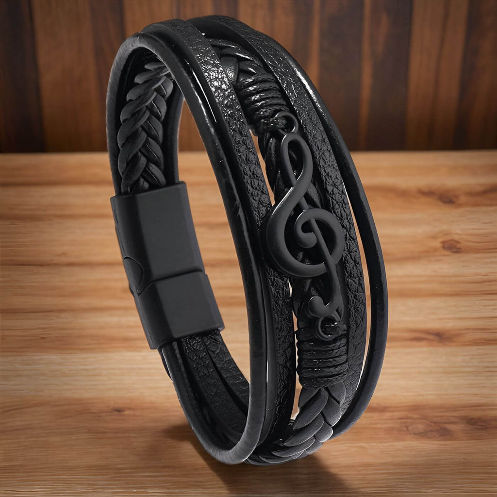 Lunero – Läderarmband med Musiksymbol för Musikälskare