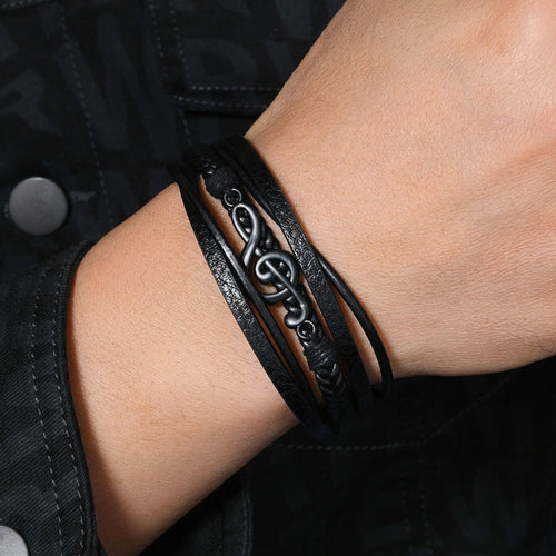 Lunero – Läderarmband med Musiksymbol för Musikälskare