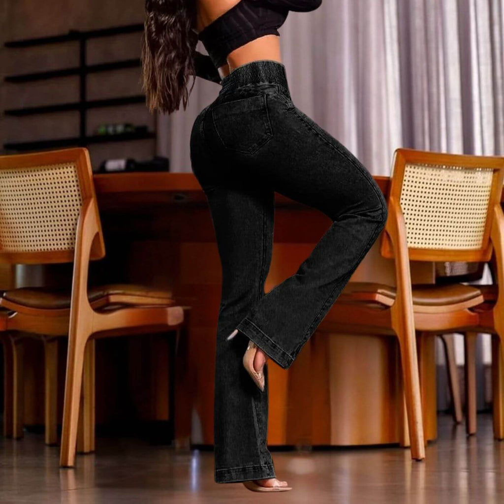 Sorinova - Maya™ Flare Jeans med Elastisk Midjeband