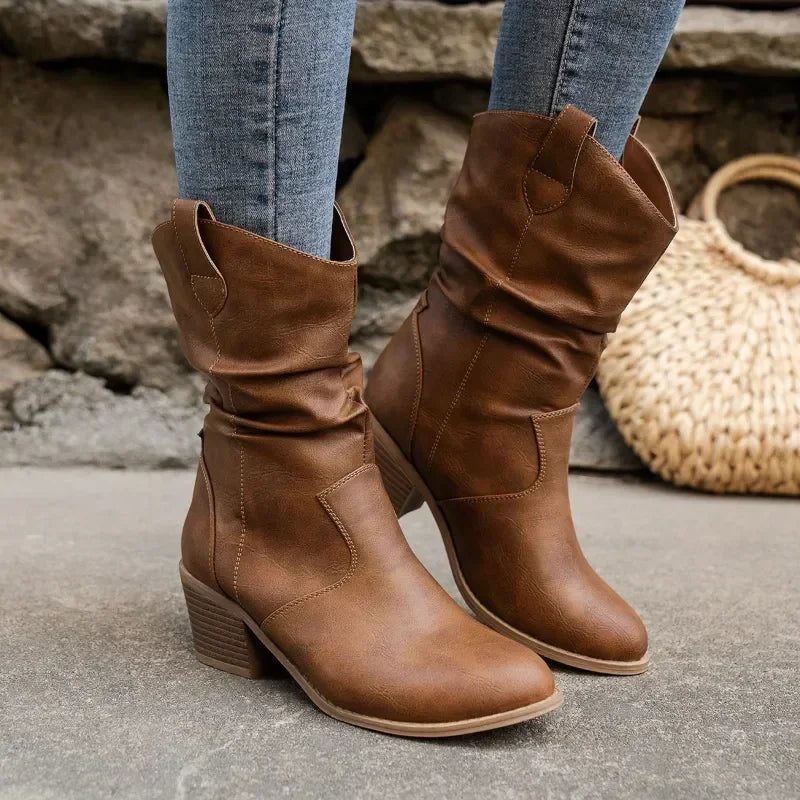 Sorinova | Klassieke Mid-Calf Western Boots