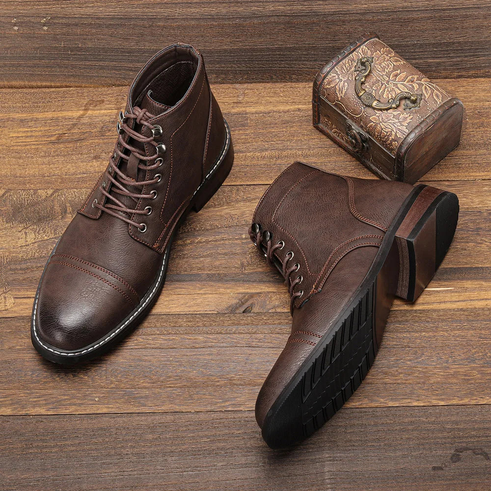 Finn™ | Klassieke Bruine Leren Herenboots