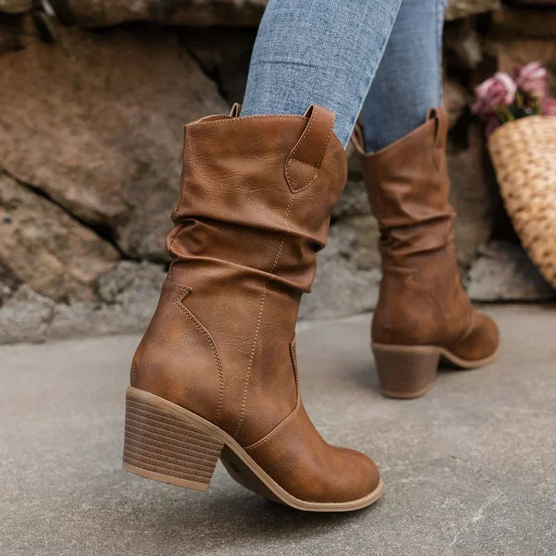 Sorinova | Klassieke Mid-Calf Western Boots