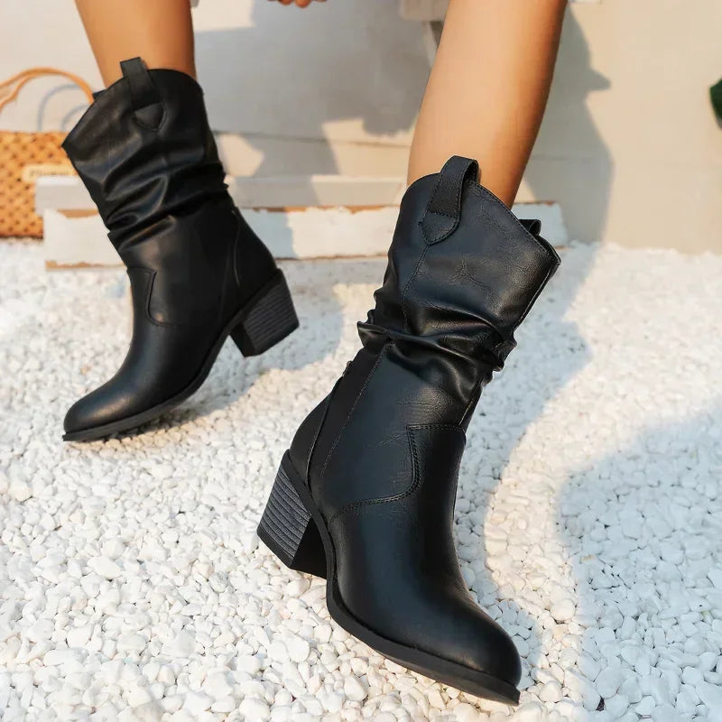 Sorinova | Klassieke Mid-Calf Western Boots