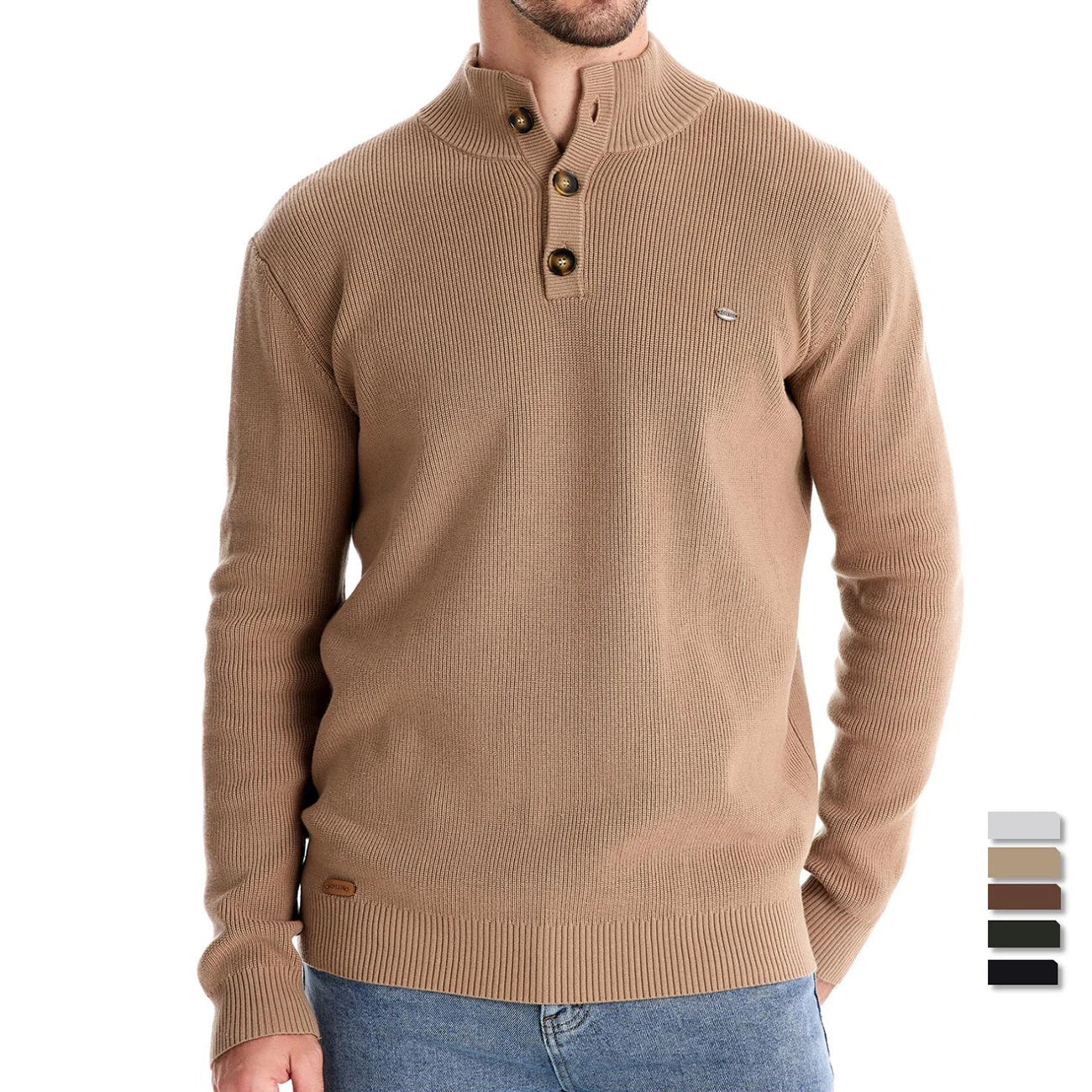 Finn™️ | Herenpullover met knoopdesign