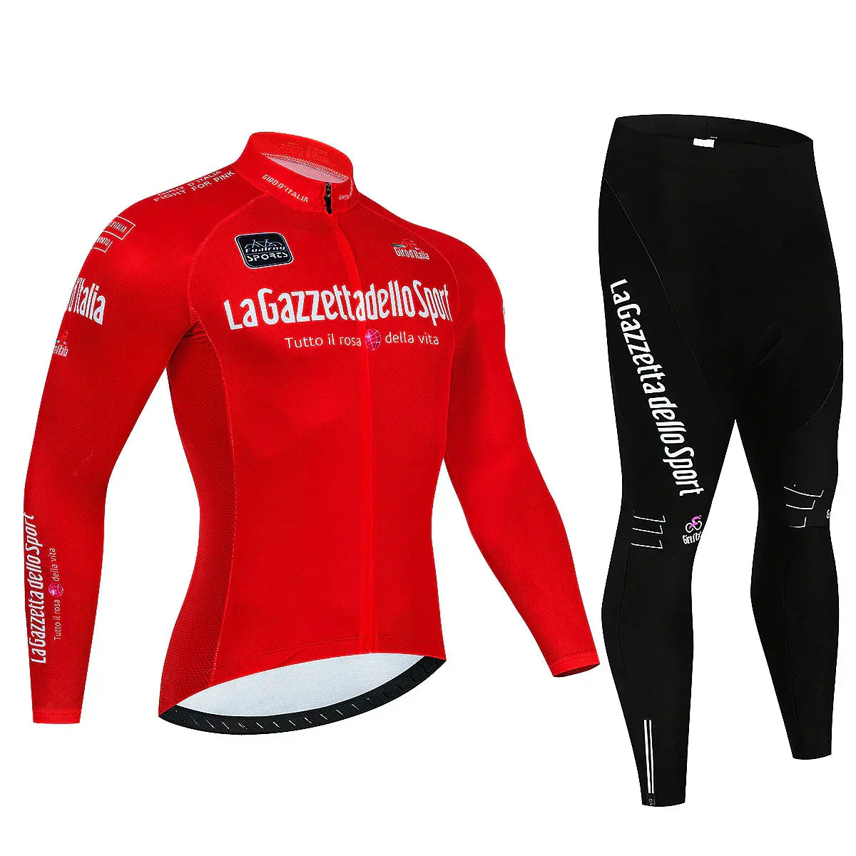 Professionele wieleroutfit met lange mouwen